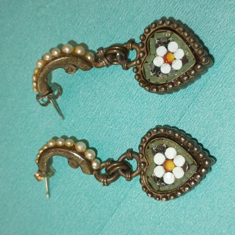 Roxanne Assoulin Vintage Glass  Micro Mosaic Pierced Earrings - Picture 5 of 8